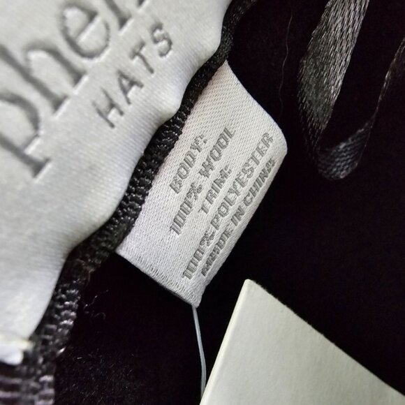 Phenix Wool Black Hat with Silver Chain Accent - Picture 4 of 6